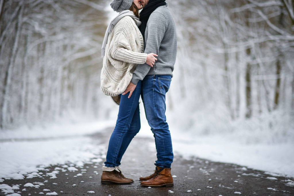 Couple Amoureux neige - Valentine Poulain