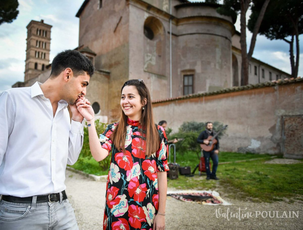 Shooting couple demande mariage Rome galant