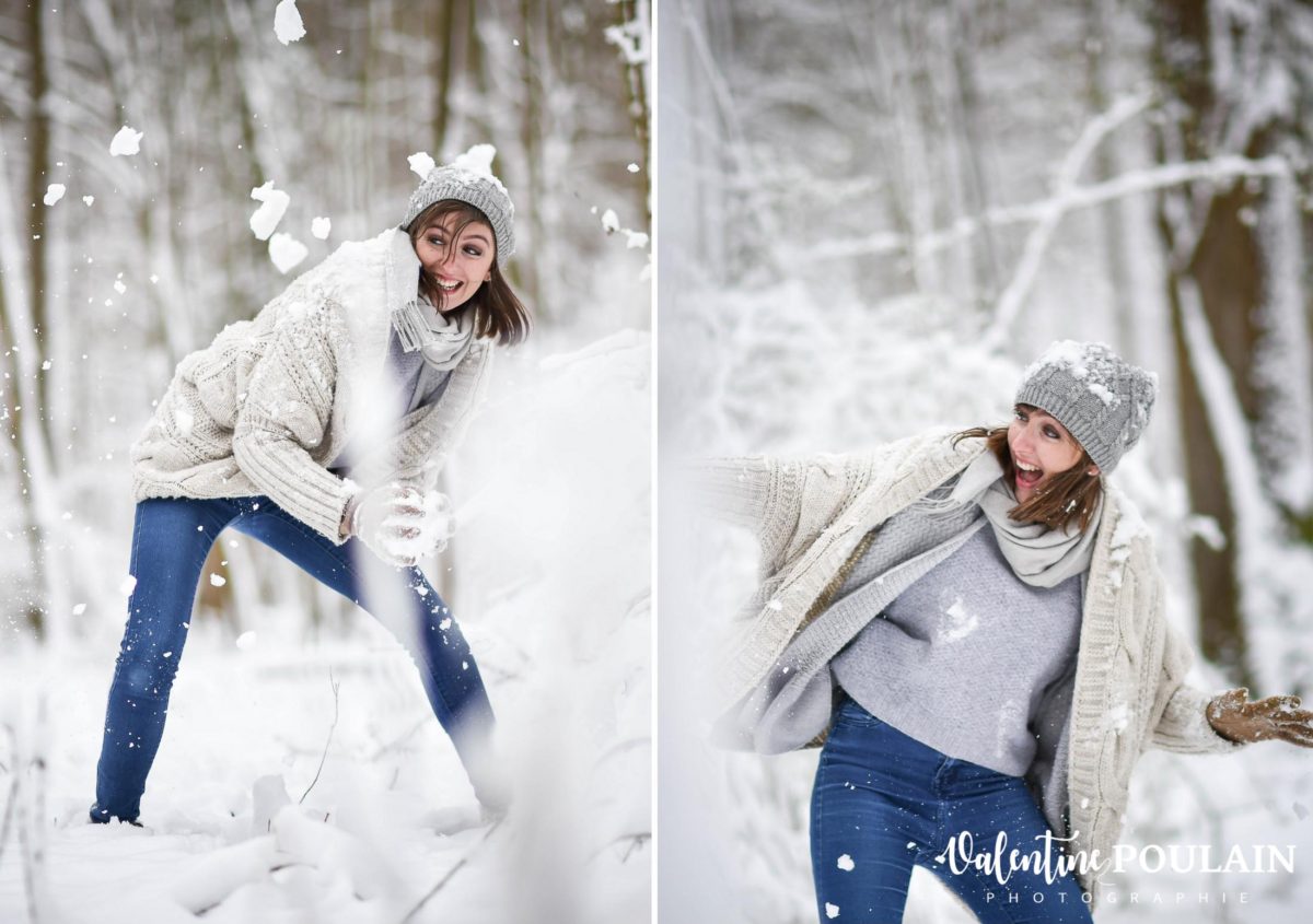 Shooting couple hivernal - Valentine Poulain bataille neige