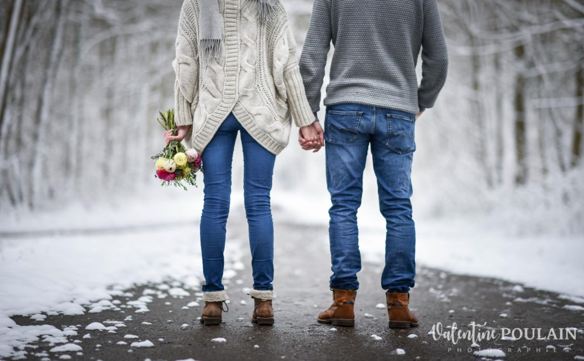 Shooting couple hivernal - Valentine Poulain dos