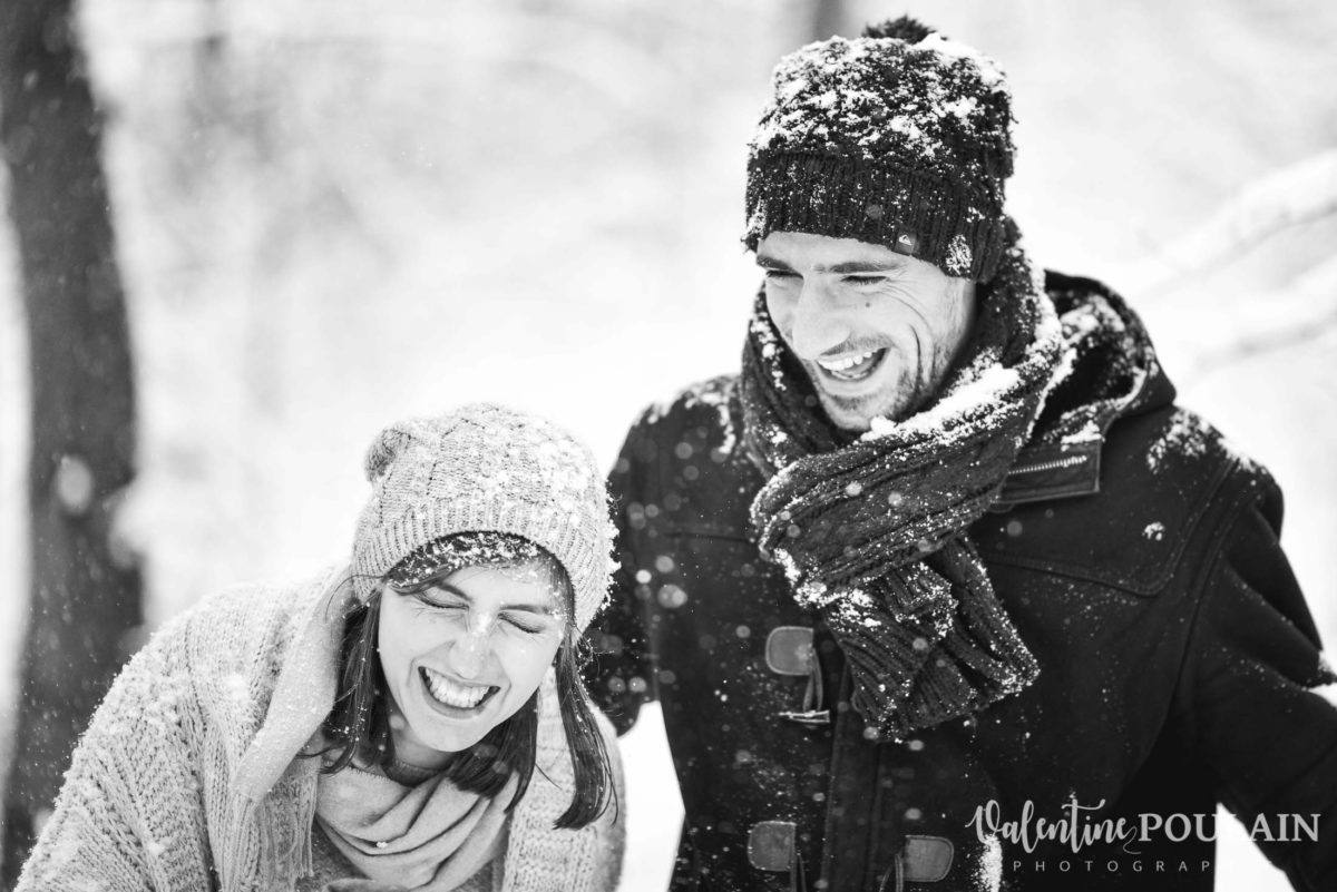 Shooting couple hivernal - Valentine Poulain rires