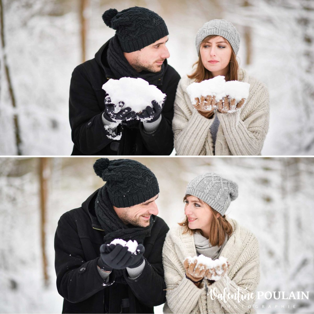 Shooting couple hivernal - Valentine Poulain regard