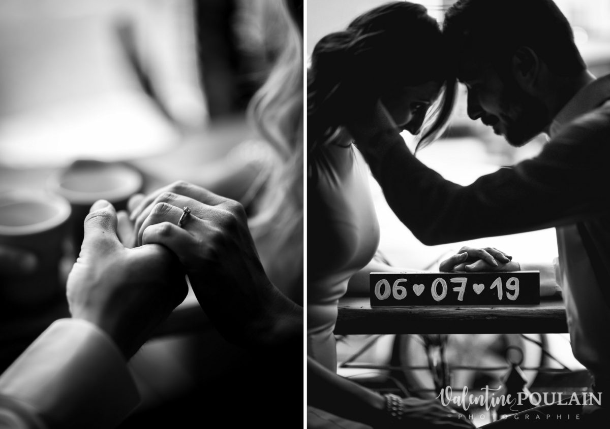 Shooting engagement demande mariage bar regard