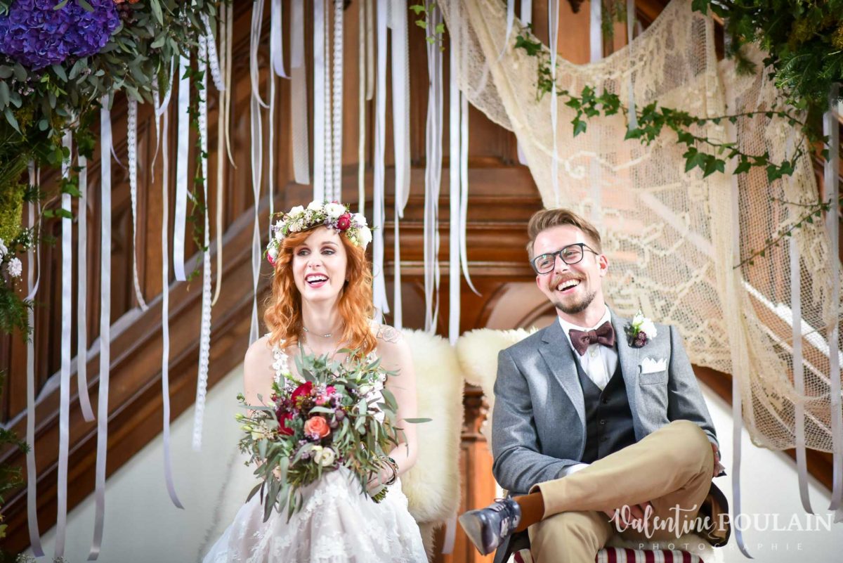 Mariage hippie funky - Valentine Poulain couple