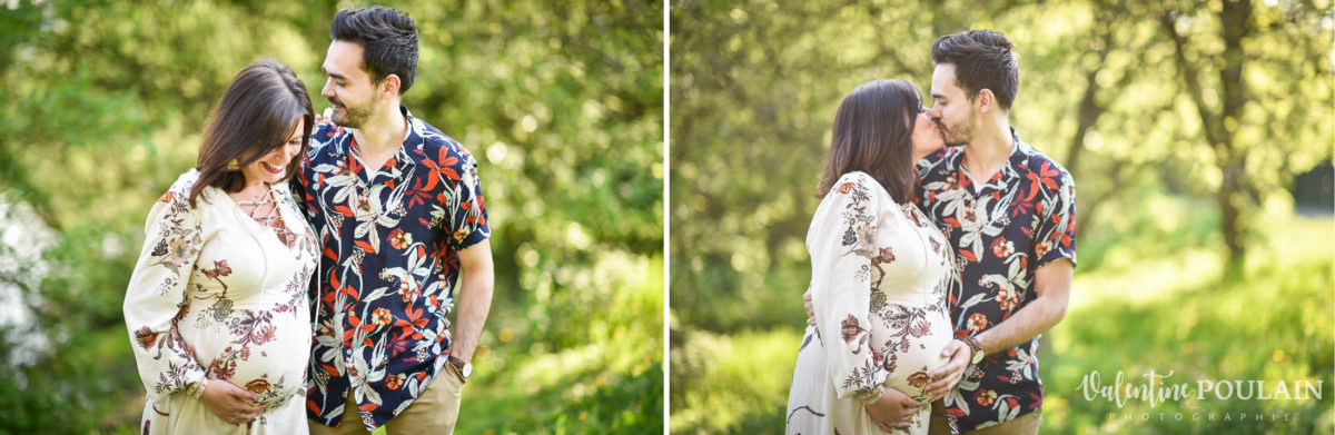 Shooting Grossesse bohème bisou