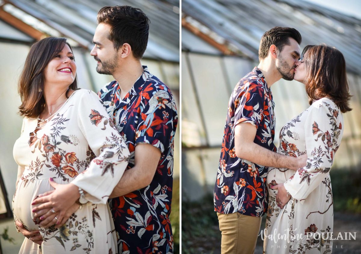 Shooting Grossesse bohème bisous