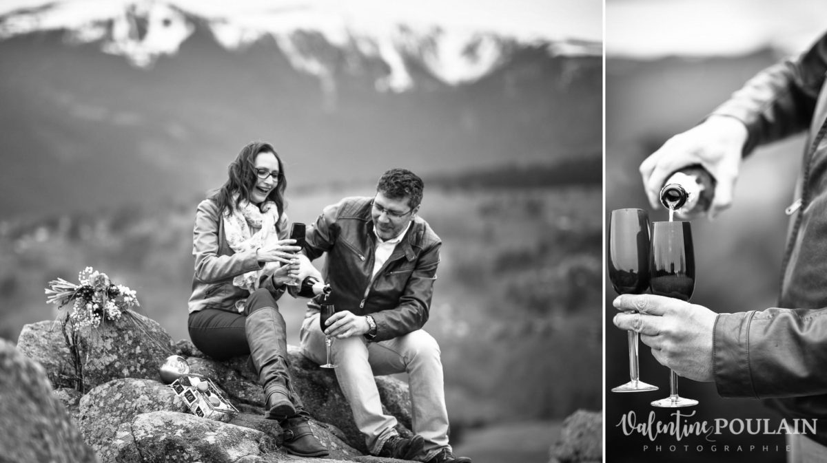 Shooting save the date montagne - Valentine Poulain crémant