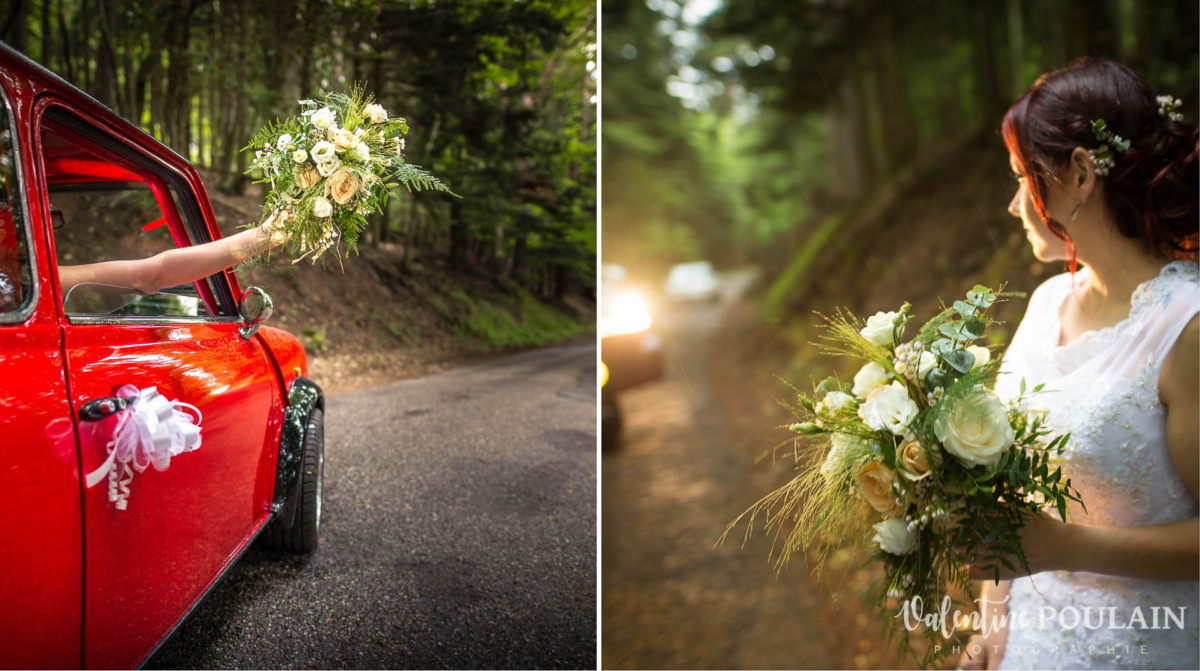 Mariage Mini rouge Fréland - Valentine Poulain voiture