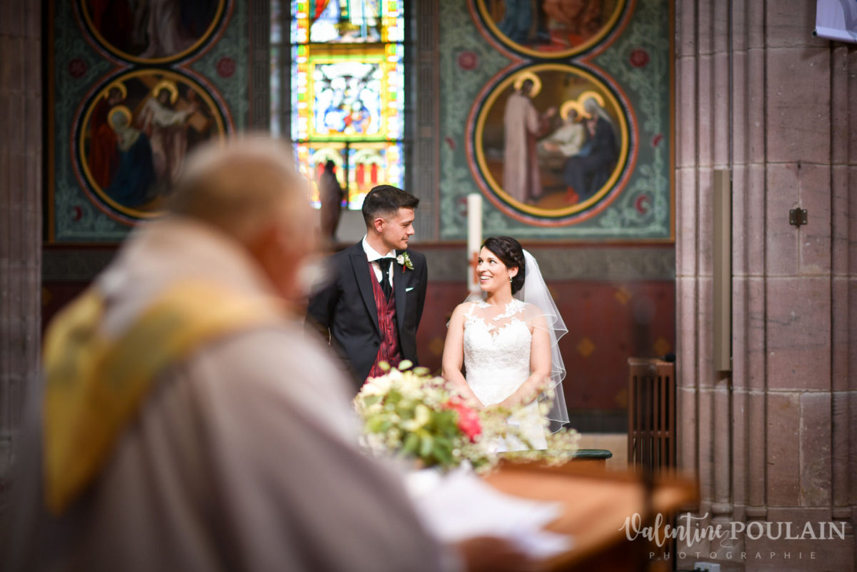 Mariage rock moto Gueberschwihr - Valentine Poulain église 4