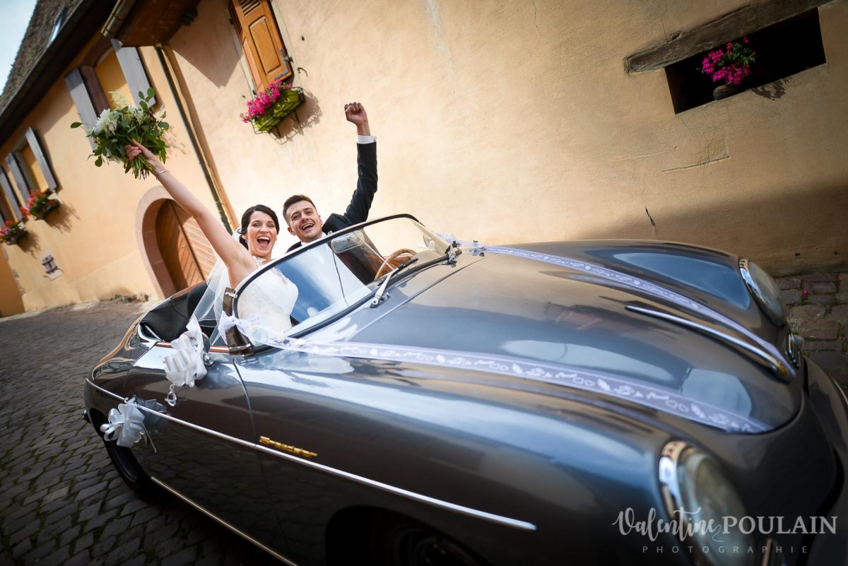 Mariage rock moto Gueberschwihr - Valentine Poulain voiture