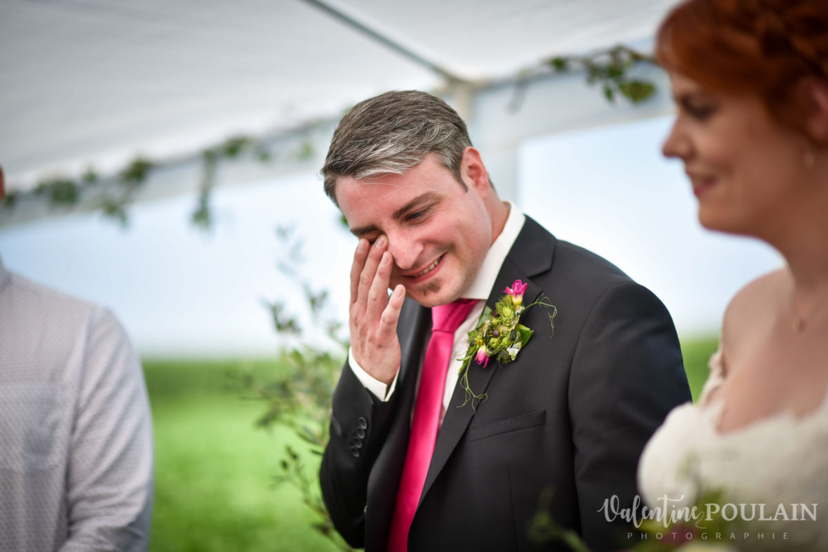 Mariage joyeux vert rose larme - Valentine Poulain