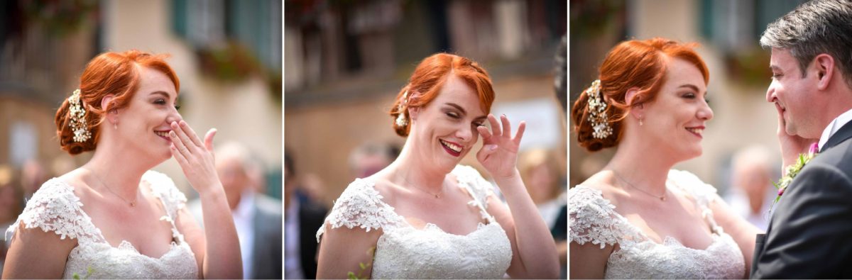 Mariage joyeux vert rose first larmes - Valentine Poulain