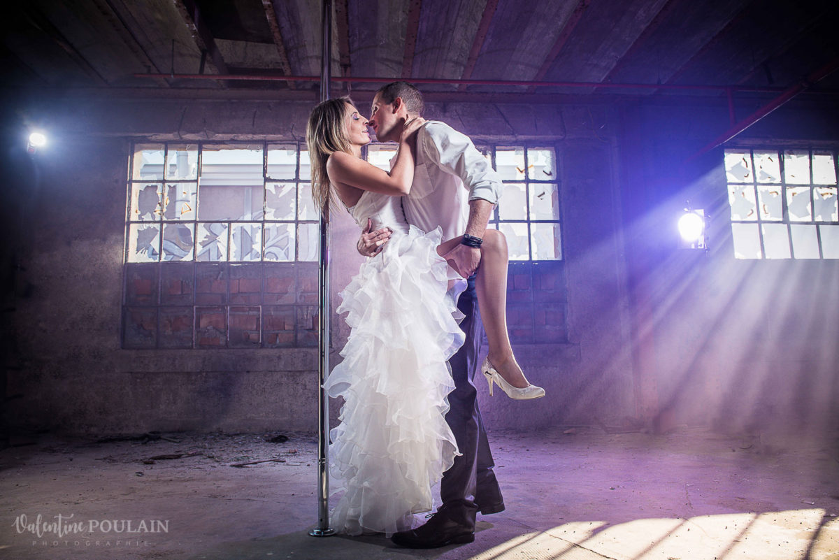 Shooting photo Pole Dance - Valentine Poulain mariés