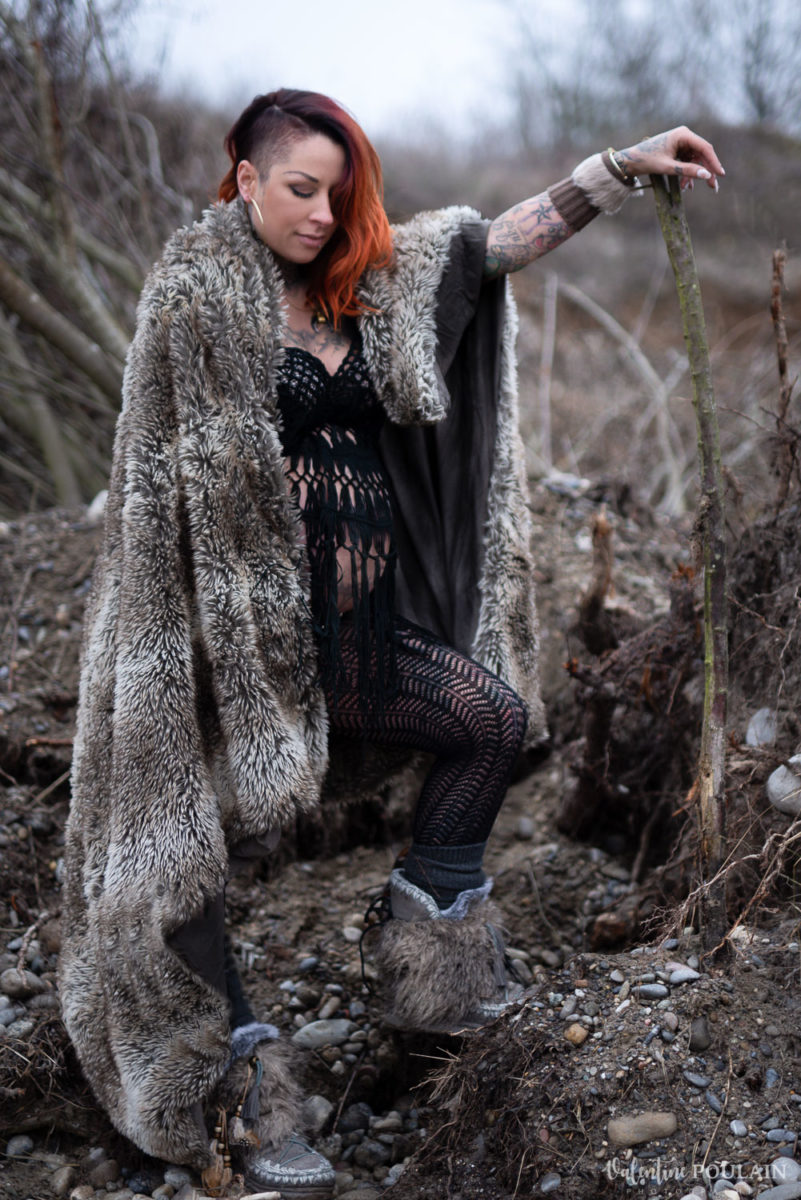 Shooting grossesse burning man baton