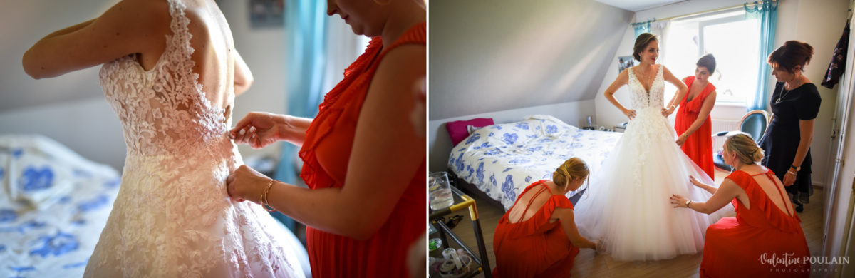 Mariage romantique Domaine Beaupré - Valentine Poulain habillage