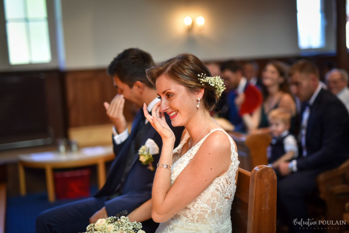 Mariage romantique Domaine Beaupré - Valentine Poulain larmes