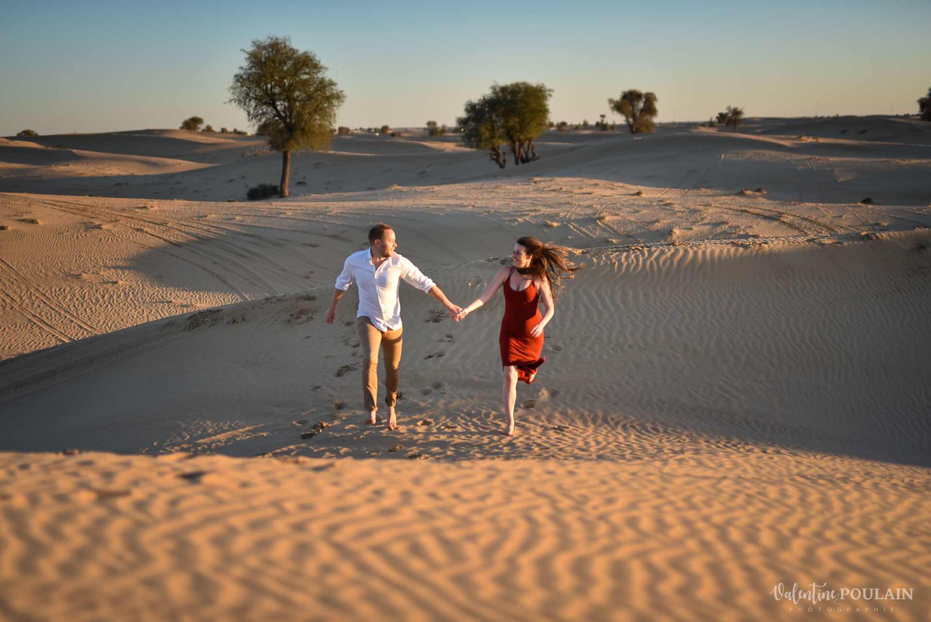 Demande en mariage Désert Dubaï - Valentine Poulain courir ensemble