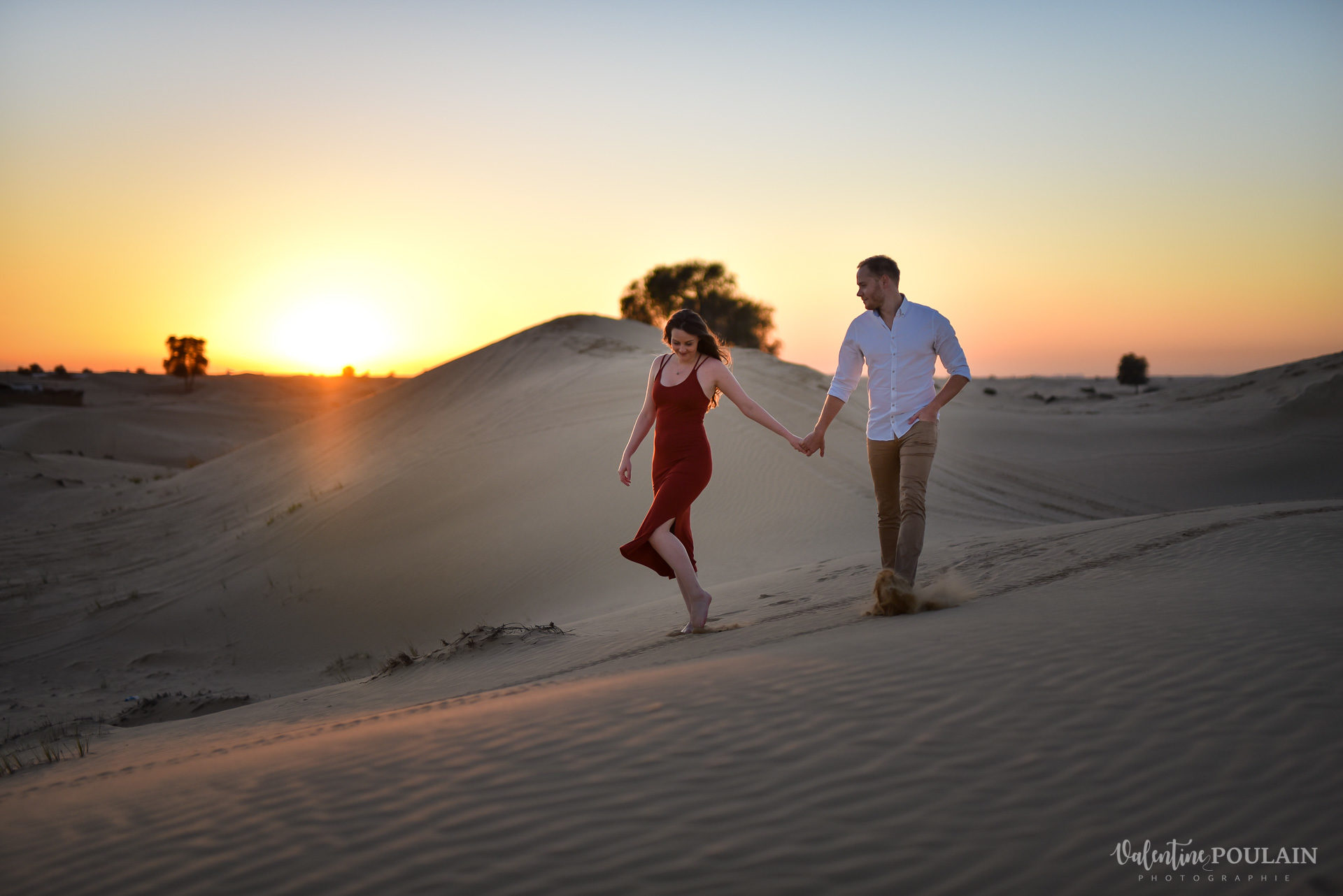 Demande en mariage Désert Dubaï - Valentine Poulain pas