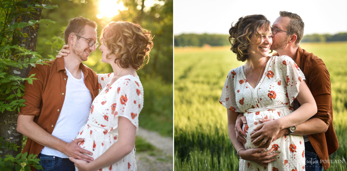 Seance grossesse famille coucher soleil couple - Valentine Poulain-2