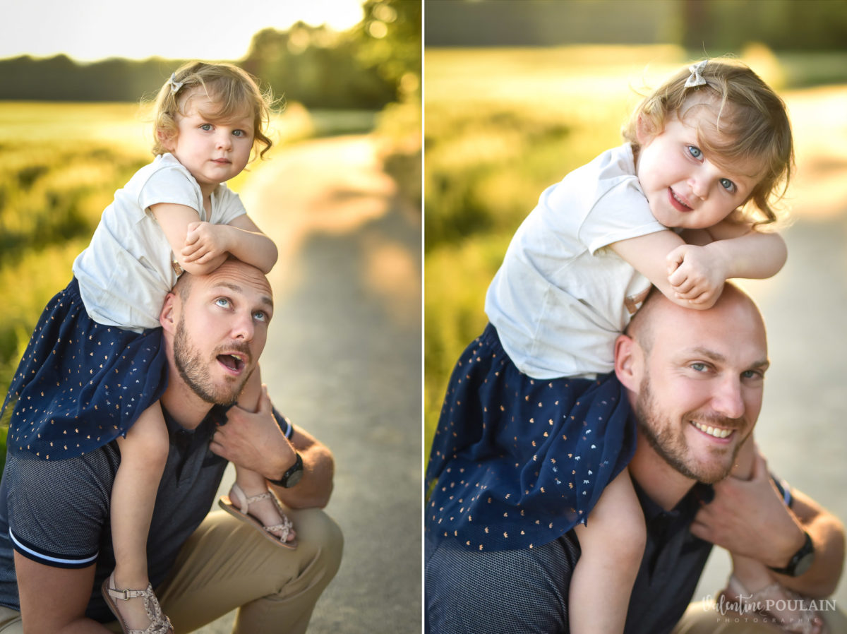 Séance photo Famille champs blé - Valentine Poulain père et fille