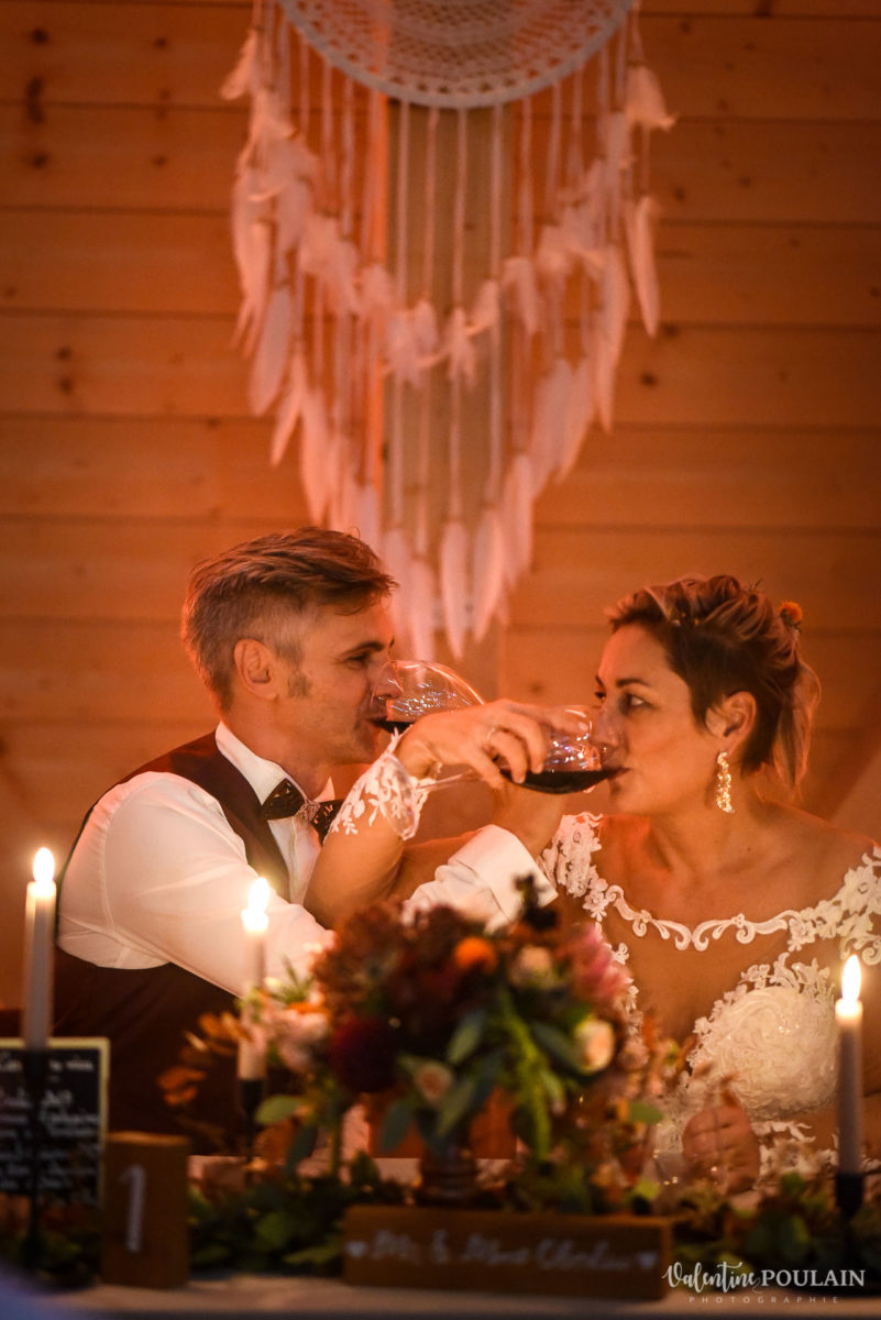 Mariage rock automne Domaine du Hirtz - Valentine Poulain repas