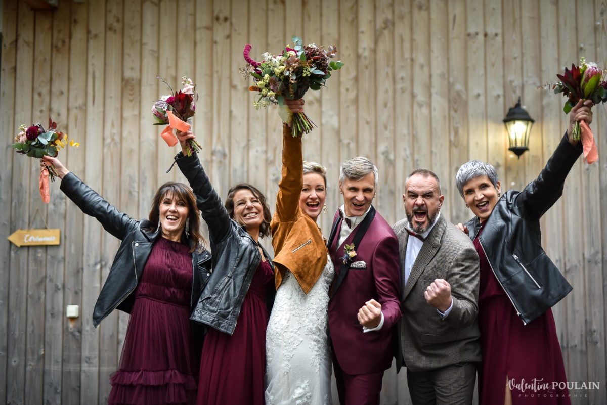Mariage rock automne Domaine du Hirtz - Valentine Poulain témoin fun