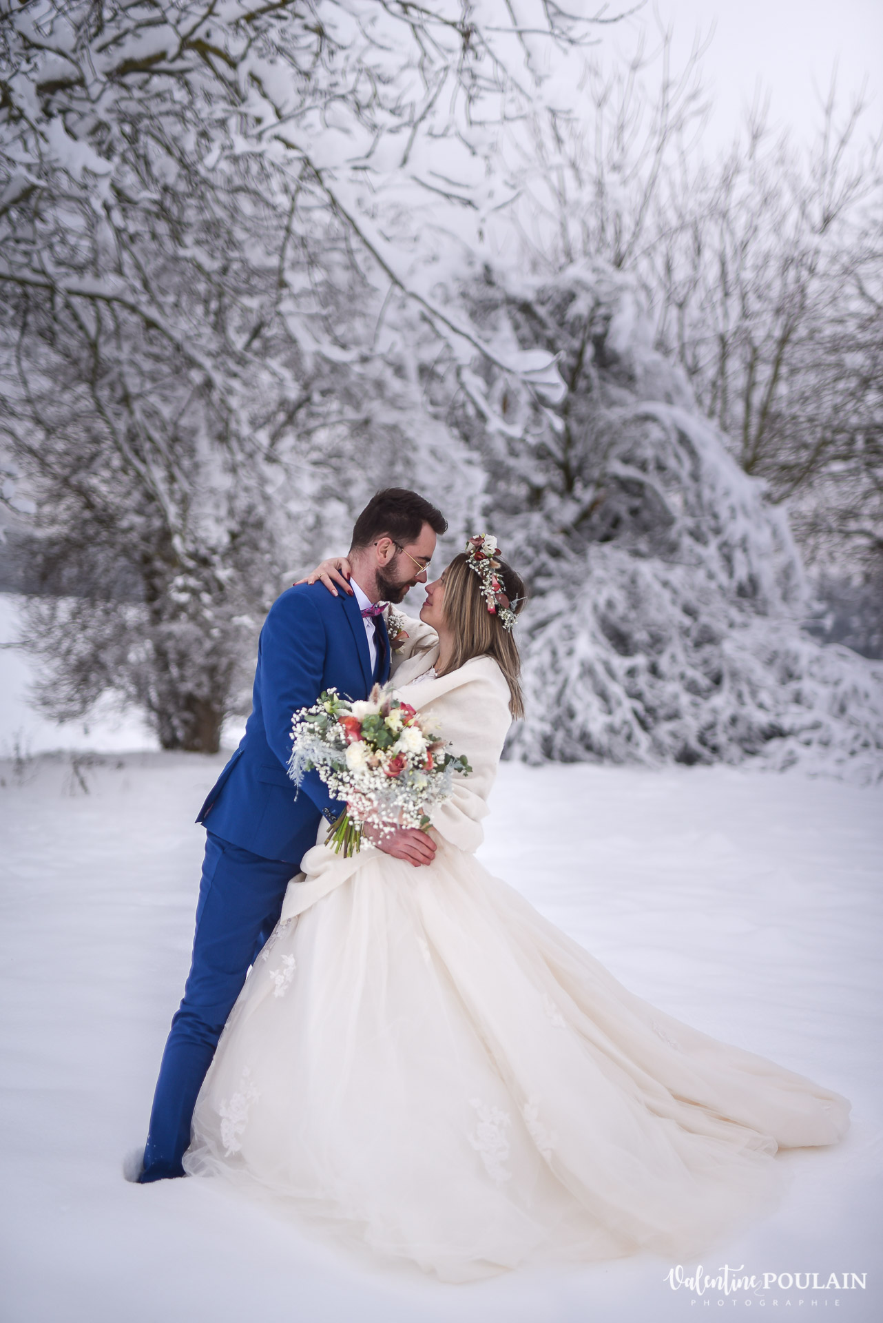 Photo mariage neige hiver - Valentine Poulain rock